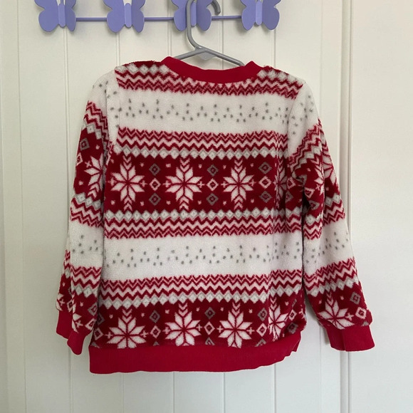 EUC | PatPat boy’s red‎ & white patterned plush top — size 5/6 - Picture 6 of 6